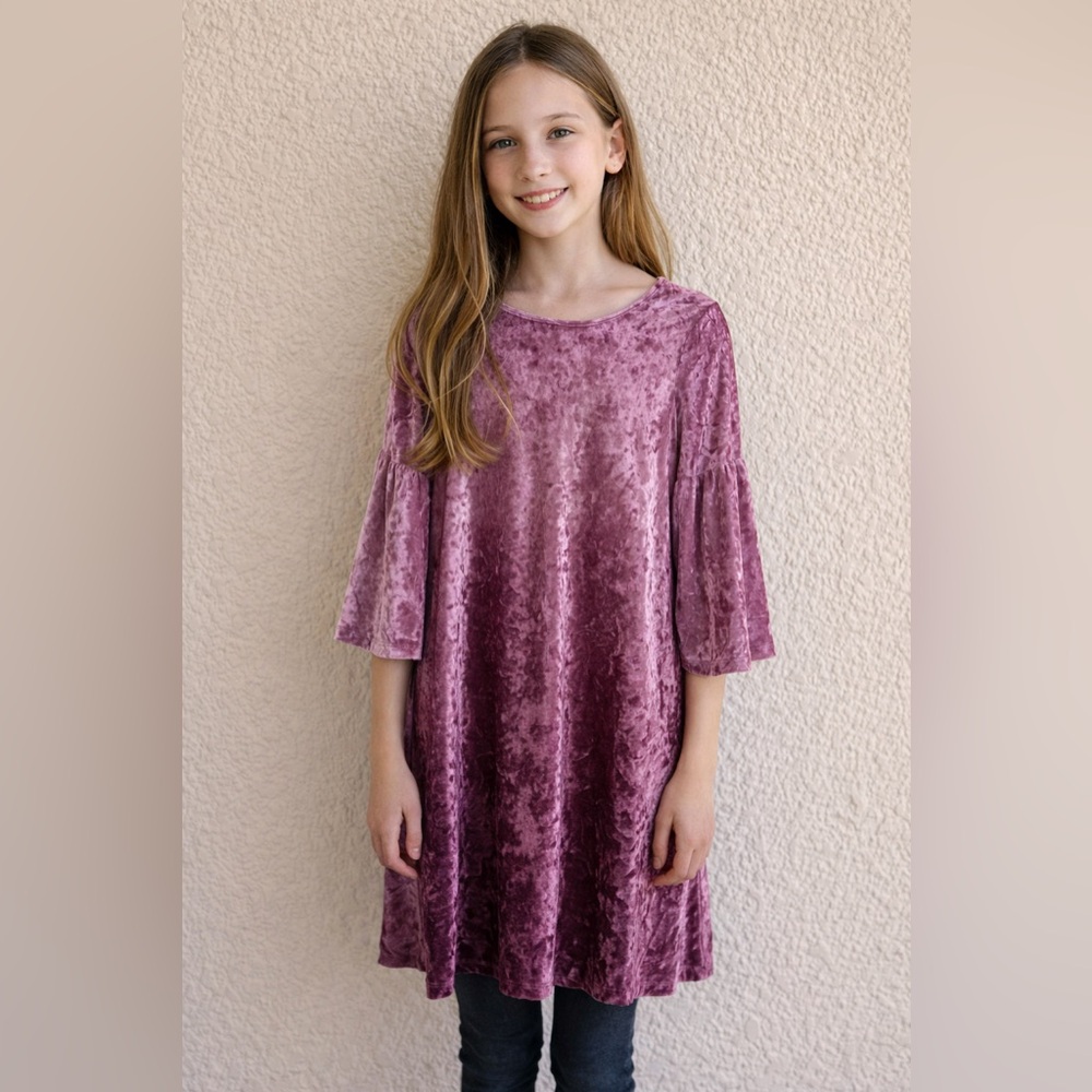 My Michelle Dusty Rose Plush Velvet Dress